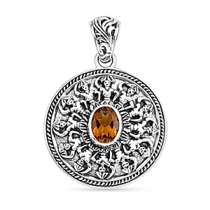 D'Joy Bali Legacy Santa Ana Madeira Citrine 1.15 ctw Pendant without Chain in Sterling Silver