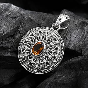 D'Joy Bali Legacy Santa Ana Madeira Citrine 1.15 ctw Pendant without Chain in Sterling Silver