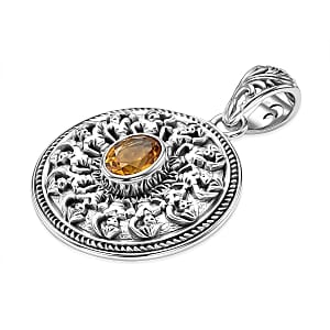 D'Joy Bali Legacy Santa Ana Madeira Citrine 1.15 ctw Pendant without Chain in Sterling Silver