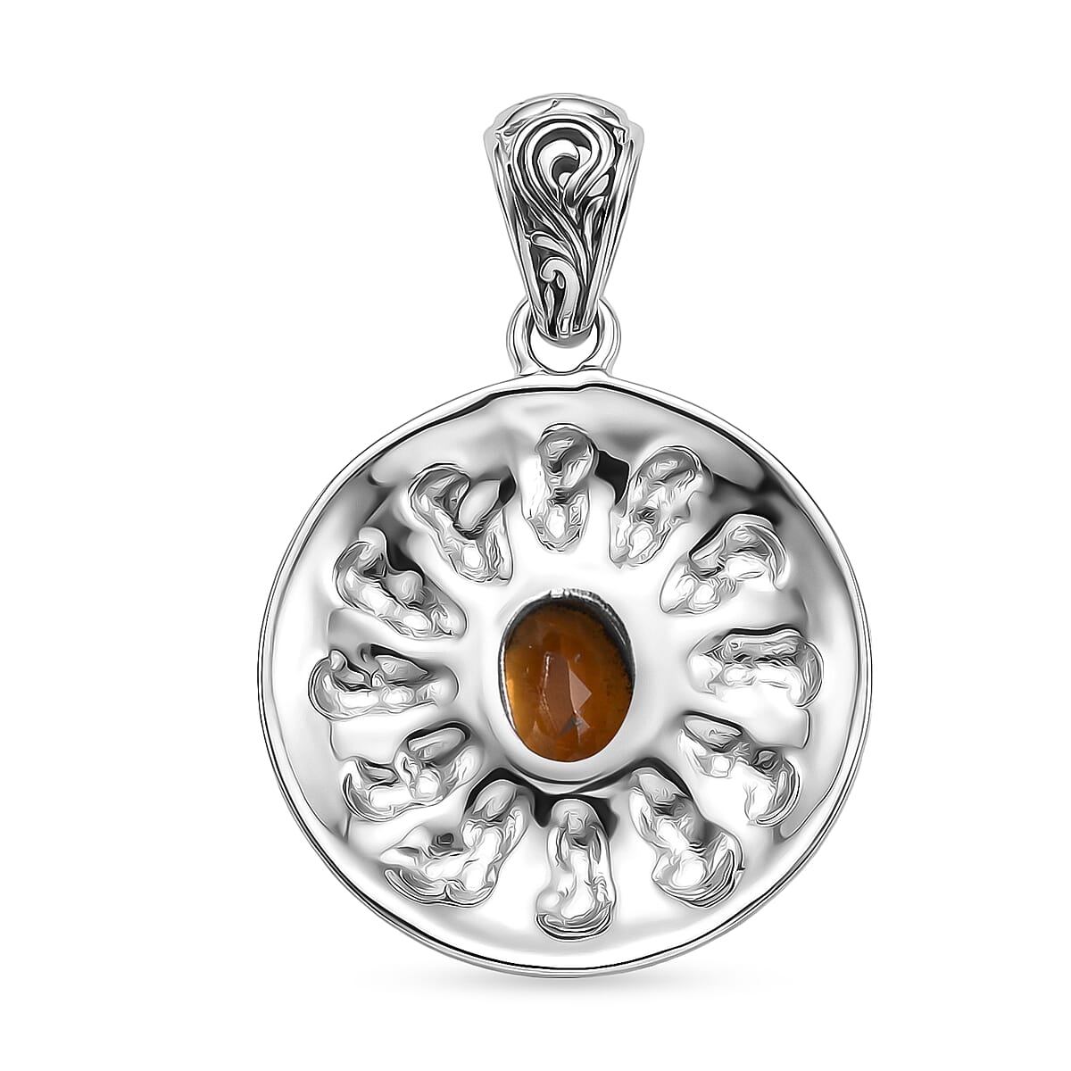 D'Joy Bali Legacy Santa Ana Madeira Citrine 1.15 ctw Pendant without Chain in Sterling Silver image number 4