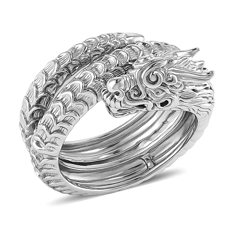 D'Joy Bali Legacy Dragon Ring in Sterling Silver (Size 10.0) 7.85 Grams