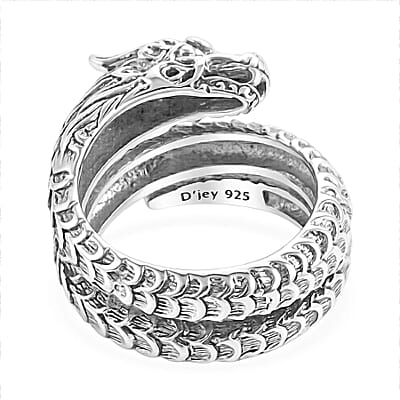D'Joy Bali Legacy Dragon Ring in Sterling Silver (Size 10.0) 7.85 Grams