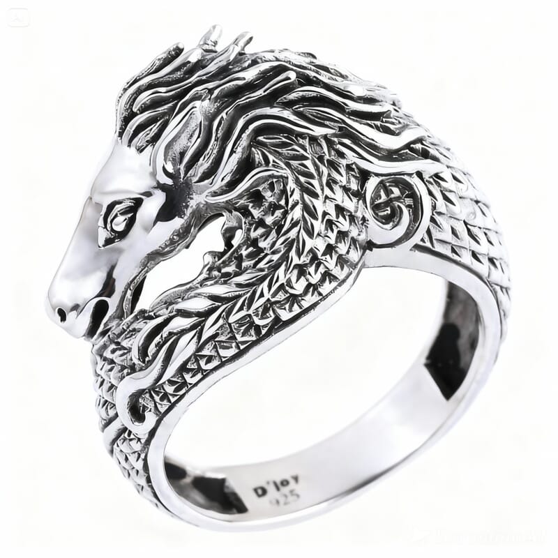 D'Joy Bali Legacy Horse Ring in Sterling Silver (Size 10.0) 7.75 Grams