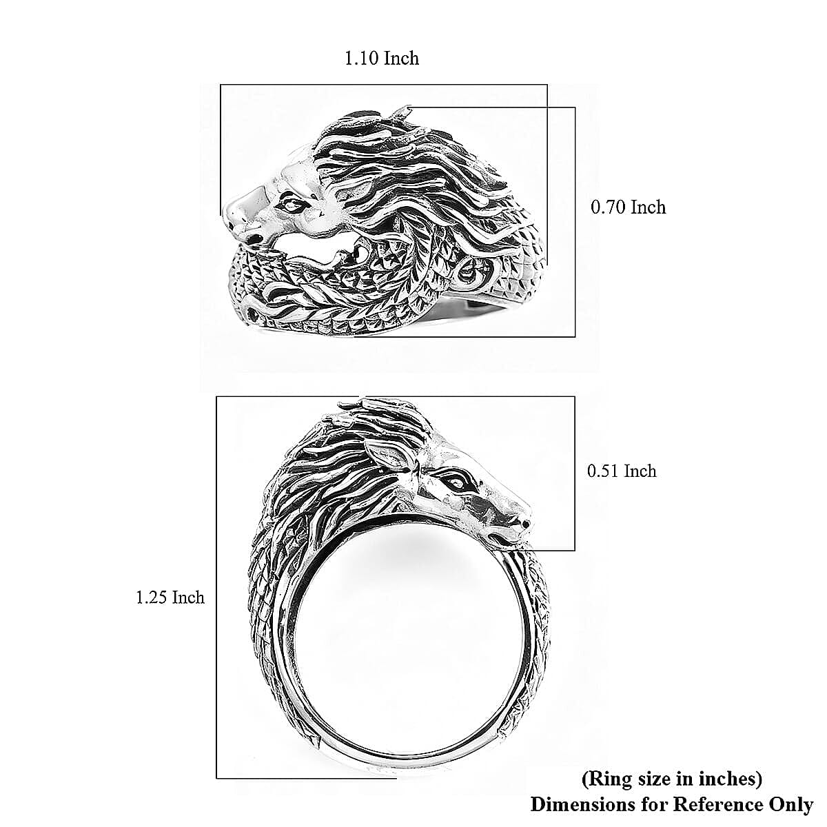 D'Joy Bali Legacy Horse Ring in Sterling Silver (Size 10.0) 7.75 Grams image number 5