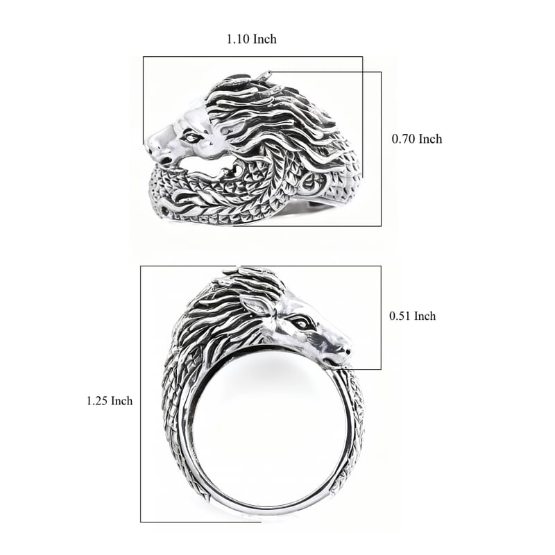 D'Joy Bali Legacy Horse Ring in Sterling Silver (Size 10.0) 7.75 Grams