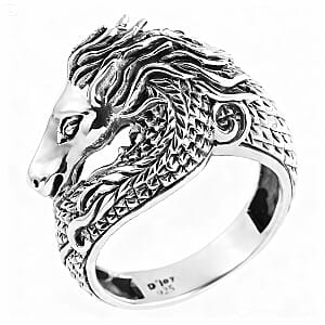 D'Joy Bali Legacy Horse Ring in Sterling Silver (Size 11.0) 7.75 Grams
