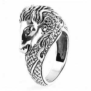 D'Joy Bali Legacy Horse Ring in Sterling Silver (Size 11.0) 7.75 Grams