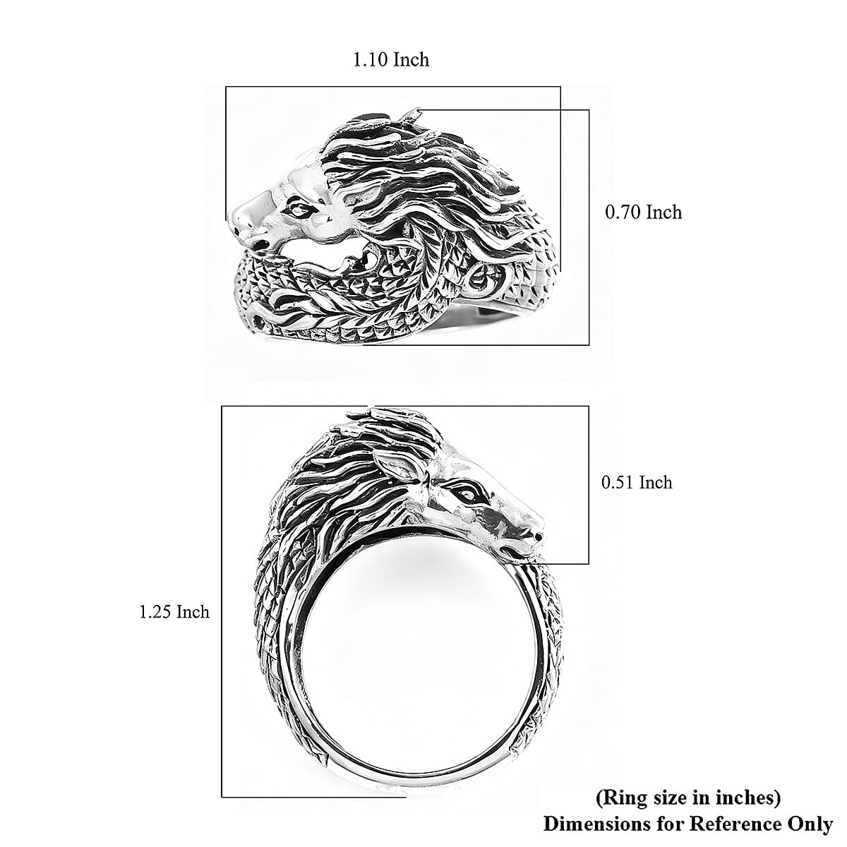 D'Joy Bali Legacy Horse Ring in Sterling Silver (Size 11.0) 7.75 Grams image number 5