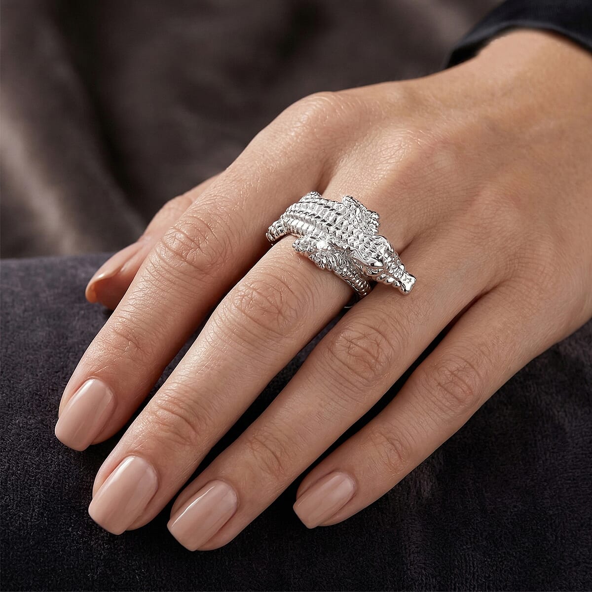 D'Joy Bali Legacy Alligator Ring in Sterling Silver (Size 10.0) 4.85 Grams image number 2