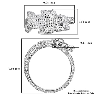 D'Joy Bali Legacy Alligator Ring in Sterling Silver (Size 10.0) 4.85 Grams