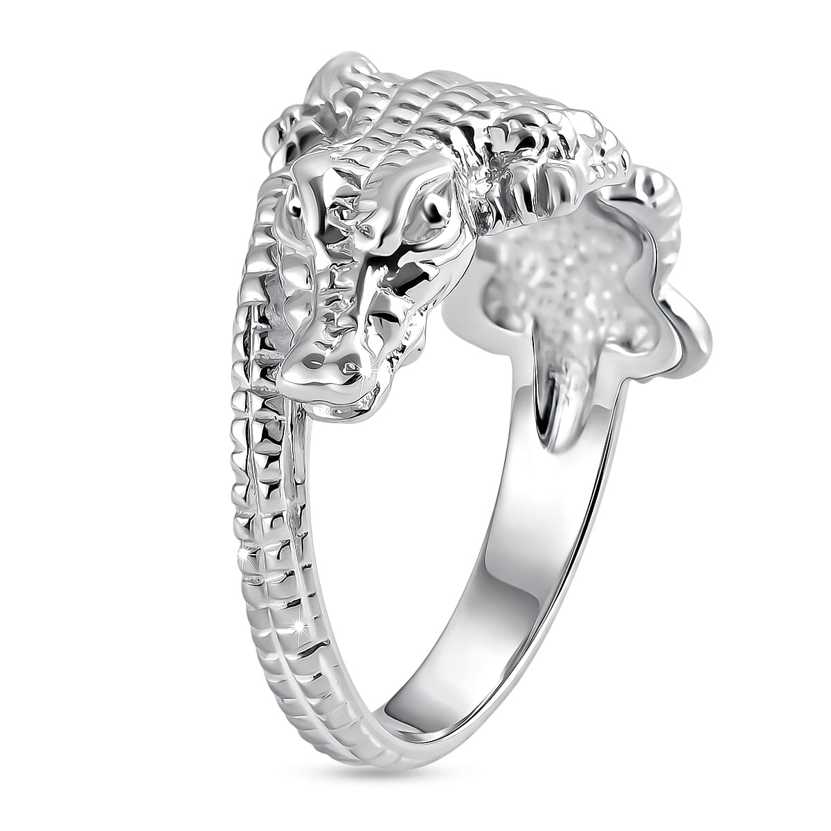 D'Joy Bali Legacy Alligator Ring in Sterling Silver (Size 5.0) 4.85 Grams