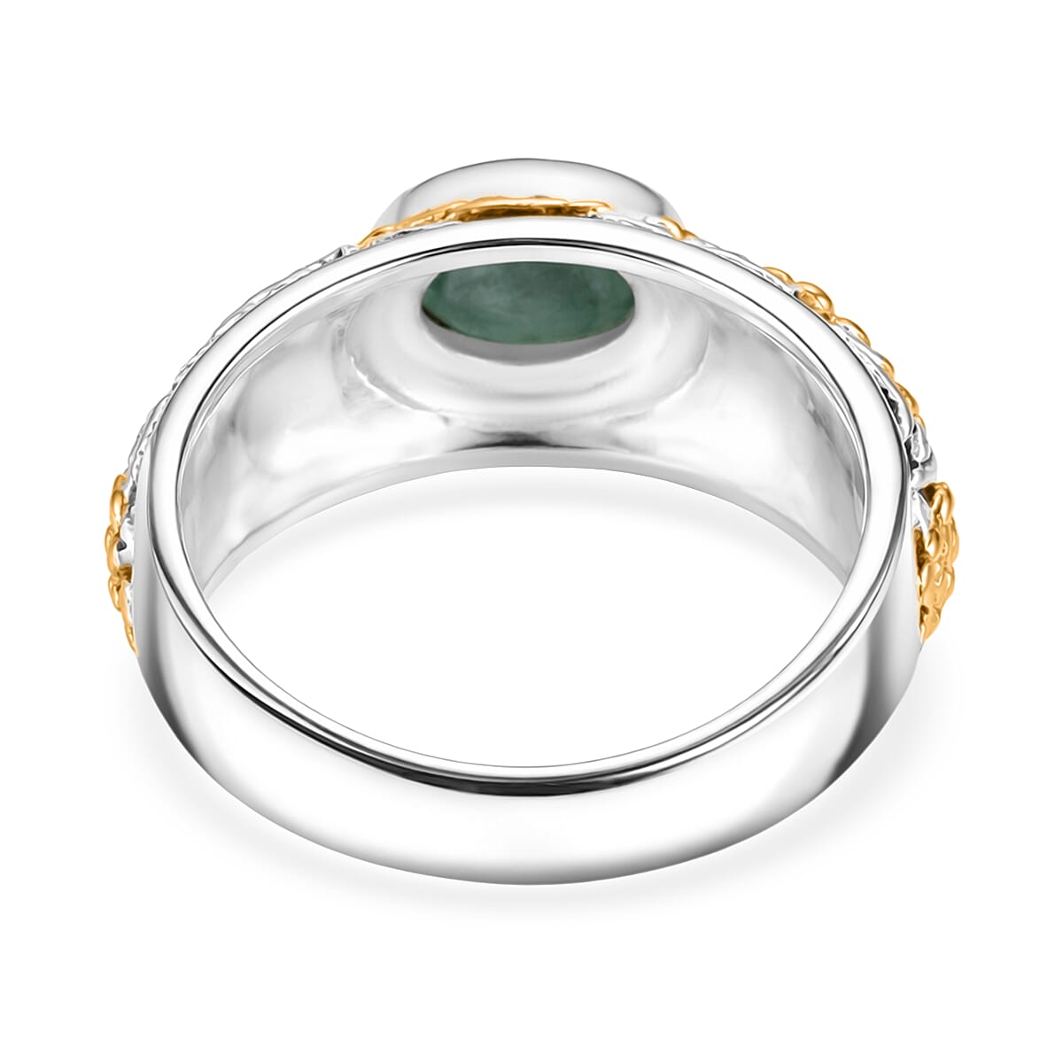 D'Joy Bali Legacy Socoto Emerald 1.20 ctw Ring in 22K Vermeil Yellow Gold Over Sterling Silver (Size 10.0)