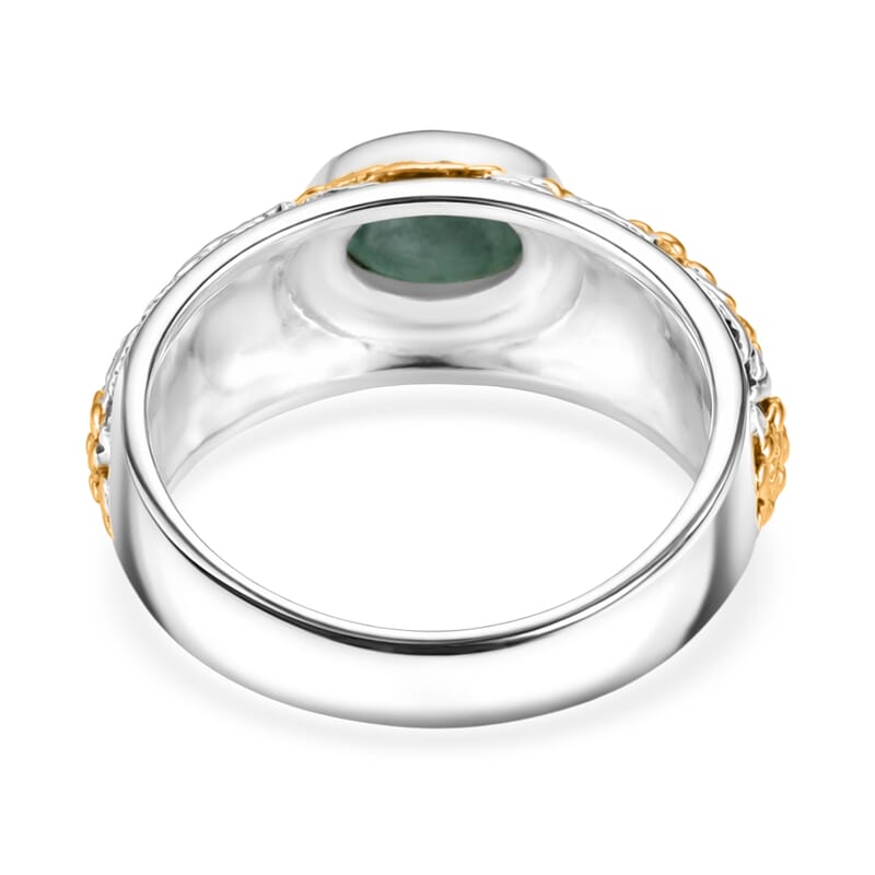 D'Joy Bali Legacy Socoto Emerald 1.20 ctw Ring in 22K Vermeil Yellow Gold Over Sterling Silver (Size 10.0)