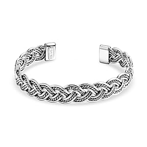 D'Joy Bali Legacy Bangle Bracelet in Sterling Silver (7.25 In) 21.60 Grams