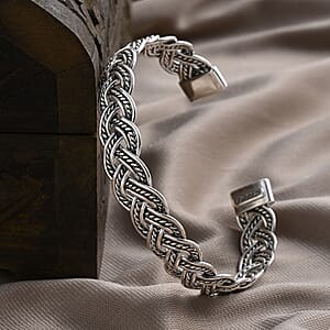 D'Joy Bali Legacy Bangle Bracelet in Sterling Silver (7.25 In) 21.60 Grams