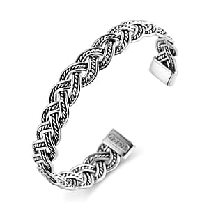 D'Joy Bali Legacy Bangle Bracelet in Sterling Silver (7.25 In) 21.60 Grams