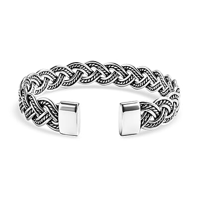 D'Joy Bali Legacy Bangle Bracelet in Sterling Silver (7.25 In) 21.60 Grams