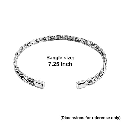 D'Joy Bali Legacy Bangle Bracelet in Sterling Silver (7.25 In) 21.60 Grams