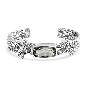D'Joy Bali Legacy Montezuma Prasiolite 9.50 ctw Bangle Bracelet in Sterling Silver (7.25 In)