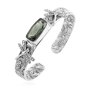 D'Joy Bali Legacy Montezuma Prasiolite 9.50 ctw Bangle Bracelet in Sterling Silver (7.25 In)
