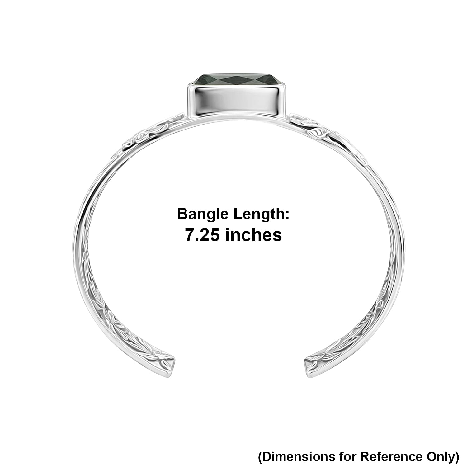 D'Joy Bali Legacy Montezuma Prasiolite 9.50 ctw Bangle Bracelet in Sterling Silver (7.25 In)