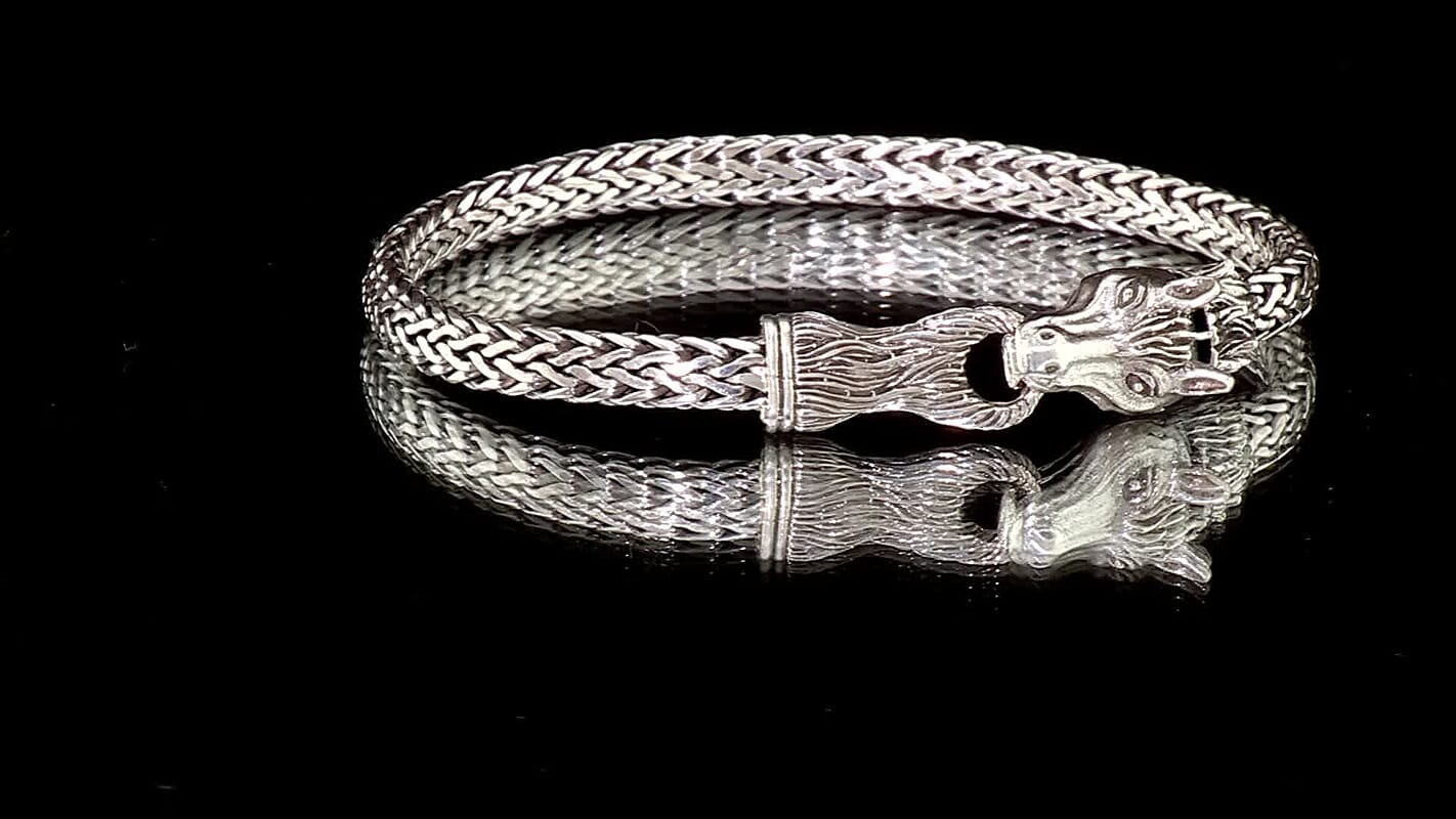 D'Joy Bali Legacy Sterling Silver Horse Bracelet (6.50 In) (19.25 g)
