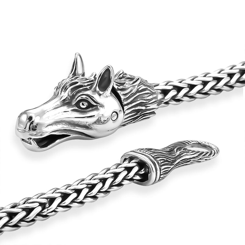 D'Joy Bali Legacy Horse Bracelet in Sterling Silver (6.50 In) 19.25 Grams