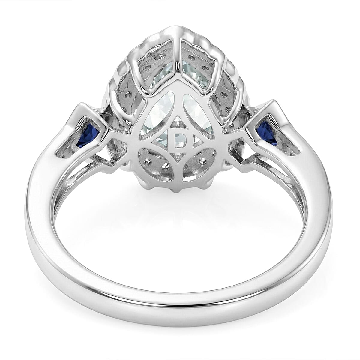 D'Joy Premium Mangoro Santo Aquamarine and Multi Gemstone 2.00 ctw Ring in Rhodium Over Sterling Silver (Size 7.0) image number 4