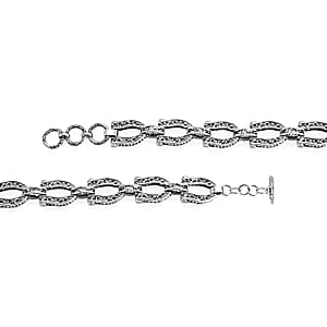 D'Joy Bali Legacy Horseshoe Bracelet in Sterling Silver (8.00 In) 21.40 Grams