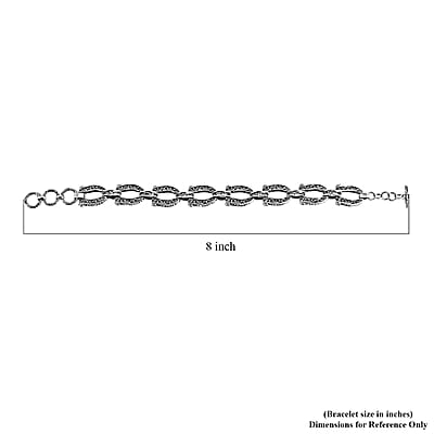 D'Joy Bali Legacy Horseshoe Bracelet in Sterling Silver (8.00 In) 21.40 Grams