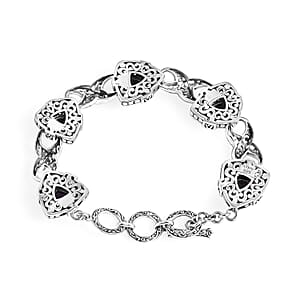 D'Joy African Amethyst 3.25 ctw Bracelet in Sterling Silver (6.50-8.0In)