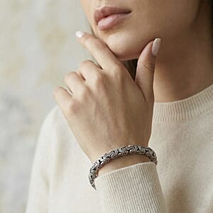 D'Joy Bali Legacy Byzantine Bracelet in Sterling Silver (6.50 In) 15.50 Grams