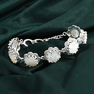 D'Joy Bali Legacy Mother Of Pearl Floral Bracelet in Sterling Silver (8.00 In)