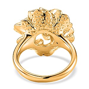 Dynasty Floral Statement Ring In 24K Yellow Gold 2.30 grams (Size 6.5)