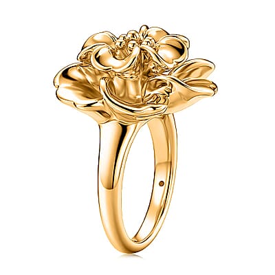 Dynasty Floral Statement Ring In 24K Yellow Gold 2.30 grams (Size 8.5)