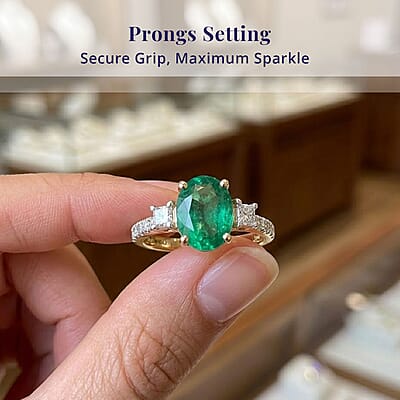 Certified & Appraised Luxoro AAA Kagem Zambian Emerald and Diamond I2 1.50 ctw Ring in 10K Yellow Gold (Size 6.0)