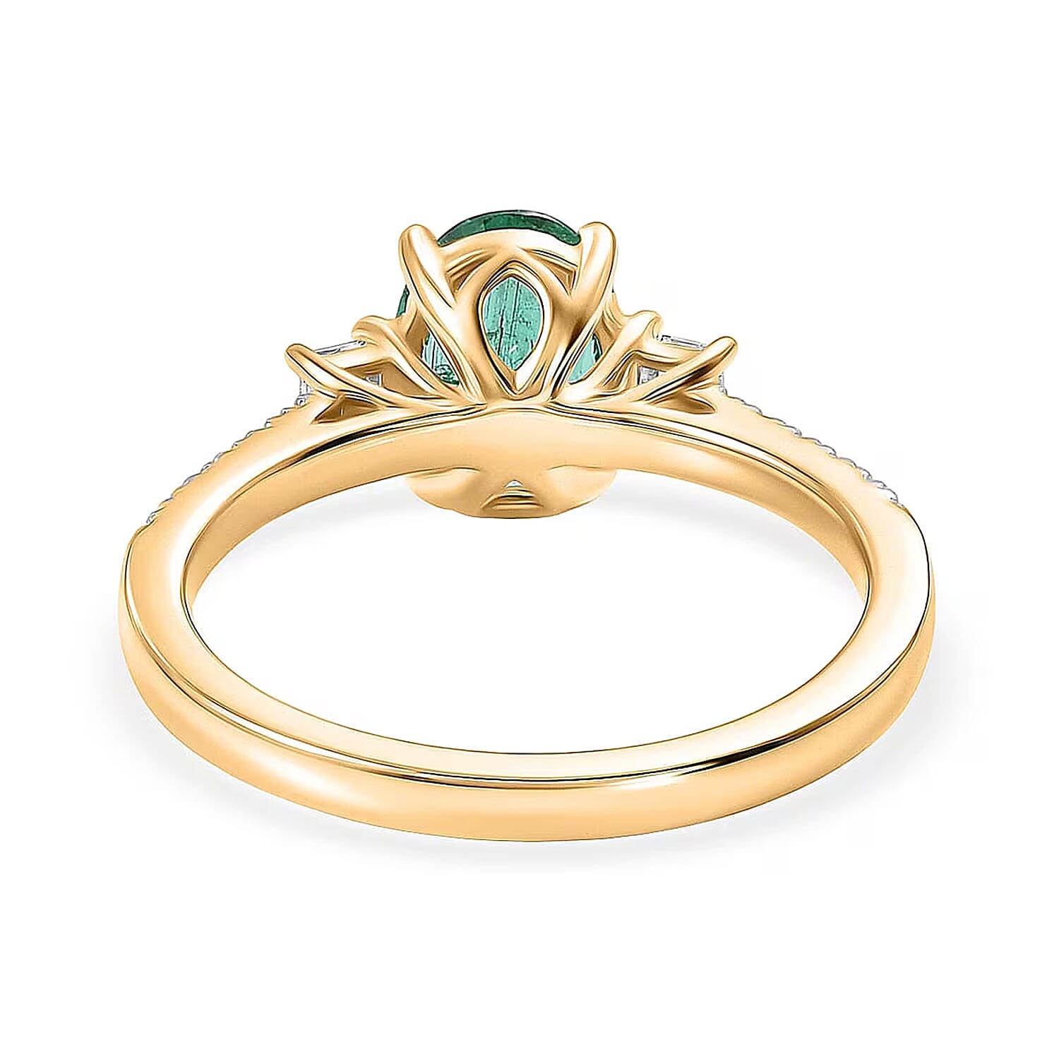 Certified & Appraised Luxoro AAA Kagem Zambian Emerald and Diamond I2 1.50 ctw Ring in 10K Yellow Gold (Size 6.0)