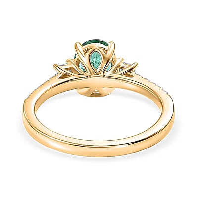 Certified & Appraised Luxoro AAA Kagem Zambian Emerald and Diamond I2 1.50 ctw Ring in 10K Yellow Gold (Size 6.0)