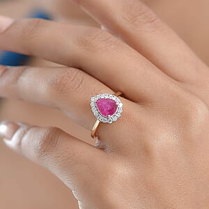 Certified & Appraised AAA Montepuez Ruby and Luxuriant Lab Grown Diamond G-H SI 2.07 ctw Ring in 10K Yellow Gold (Size 10.5)