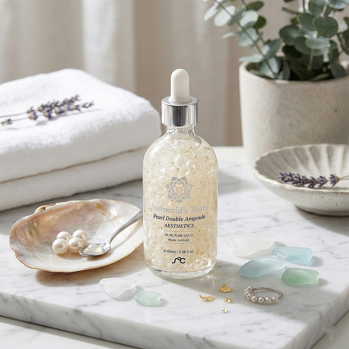 Aesthetics Mermaid's Tears Pearl Double Ampoule (3.72oz) Made in Korea image number 1