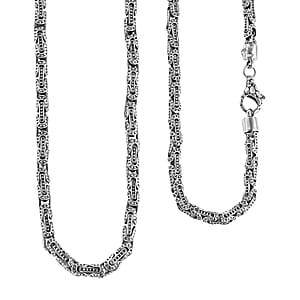 D'Joy Bali Legacy Byzantine Chain Necklace in Sterling Silver 41.20 Grams (20 Inches)