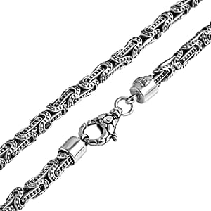 D'Joy Bali Legacy Byzantine Chain Necklace in Sterling Silver 41.20 Grams (20 Inches)