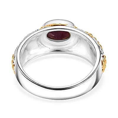 D'Joy Bali Legacy Niassa Ruby (FF) Ring in 22K Vermeil Yellow Gold Over Sterling Silver (Size 7.0) 1.75 ctw