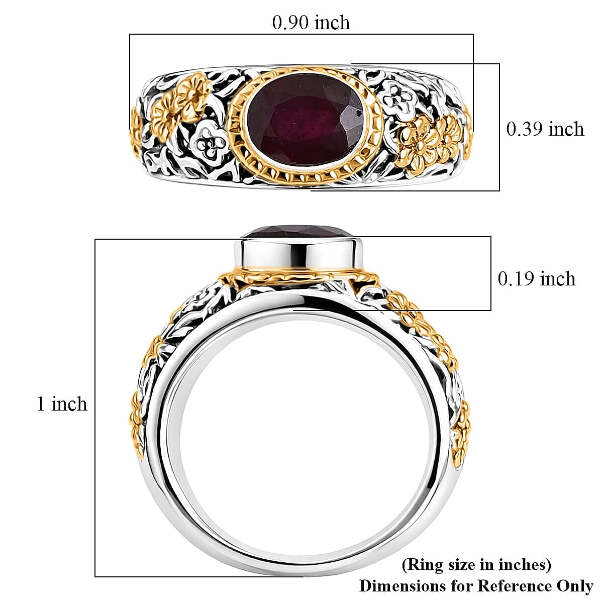 D'Joy Bali Legacy Niassa Ruby (FF) Ring in 22K Vermeil Yellow Gold Over Sterling Silver (Size 9.0) 1.75 ctw image number 5