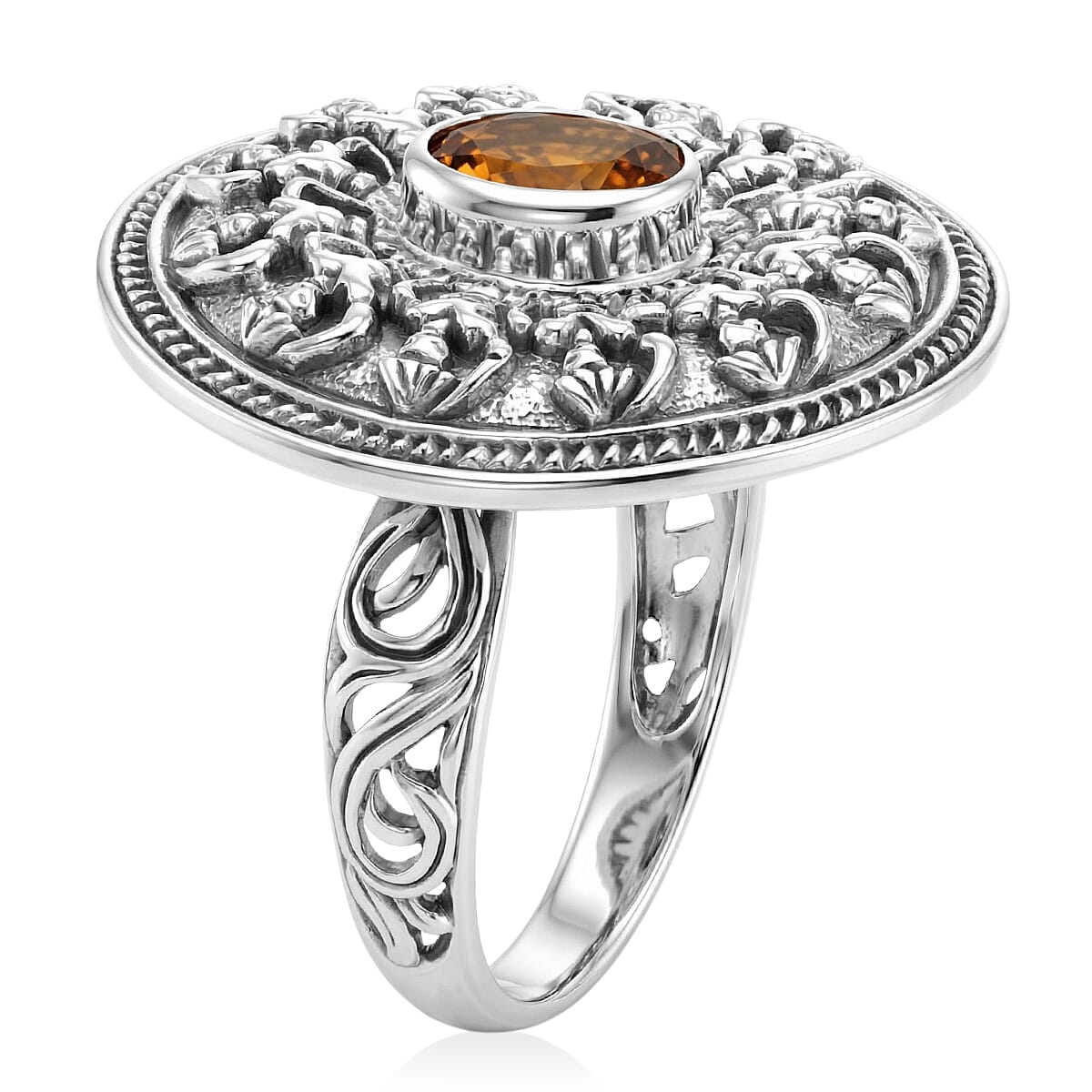 D'Joy Bali Legacy Santa Ana Madeira Citrine 1.15 ctw Ring in Sterling Silver (Size 10.0) image number 3