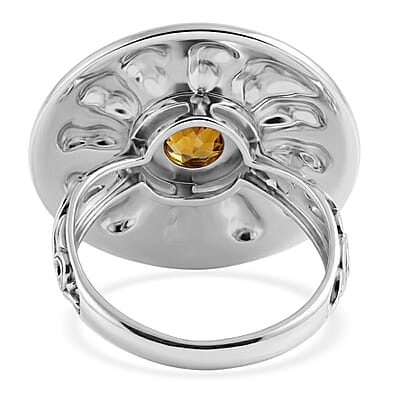 D'Joy Bali Legacy Santa Ana Madeira Citrine 1.20 ctw Kechak Dance Ring in Sterling Silver (Size 10.0)