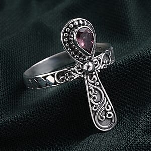 D'Joy Bali Legacy Morro Redondo Pink Tourmaline 0.35 ctw Cross Ring in Sterling Silver (Size 10.0)