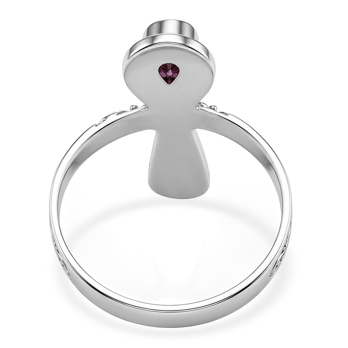 D'Joy Bali Legacy Morro Redondo Pink Tourmaline 0.35 ctw Cross Ring in Sterling Silver (Size 10.0) image number 4