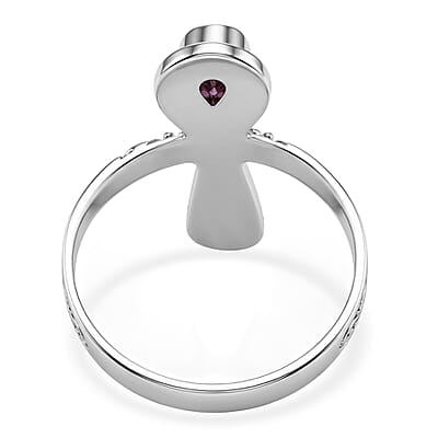 D'Joy Bali Legacy Morro Redondo Pink Tourmaline 0.35 ctw Cross Ring in Sterling Silver (Size 11.0)