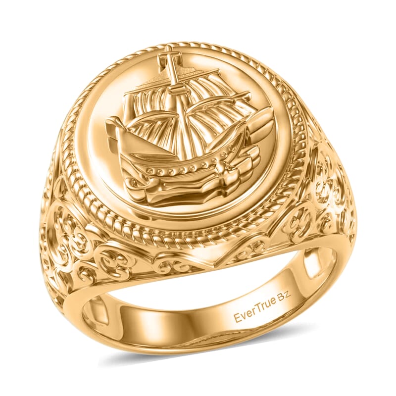 EverTrue Bronzella Collection Journey Beyond the Horizon Men's Ring in 18K YG Plated Bronze (Size 9.0)